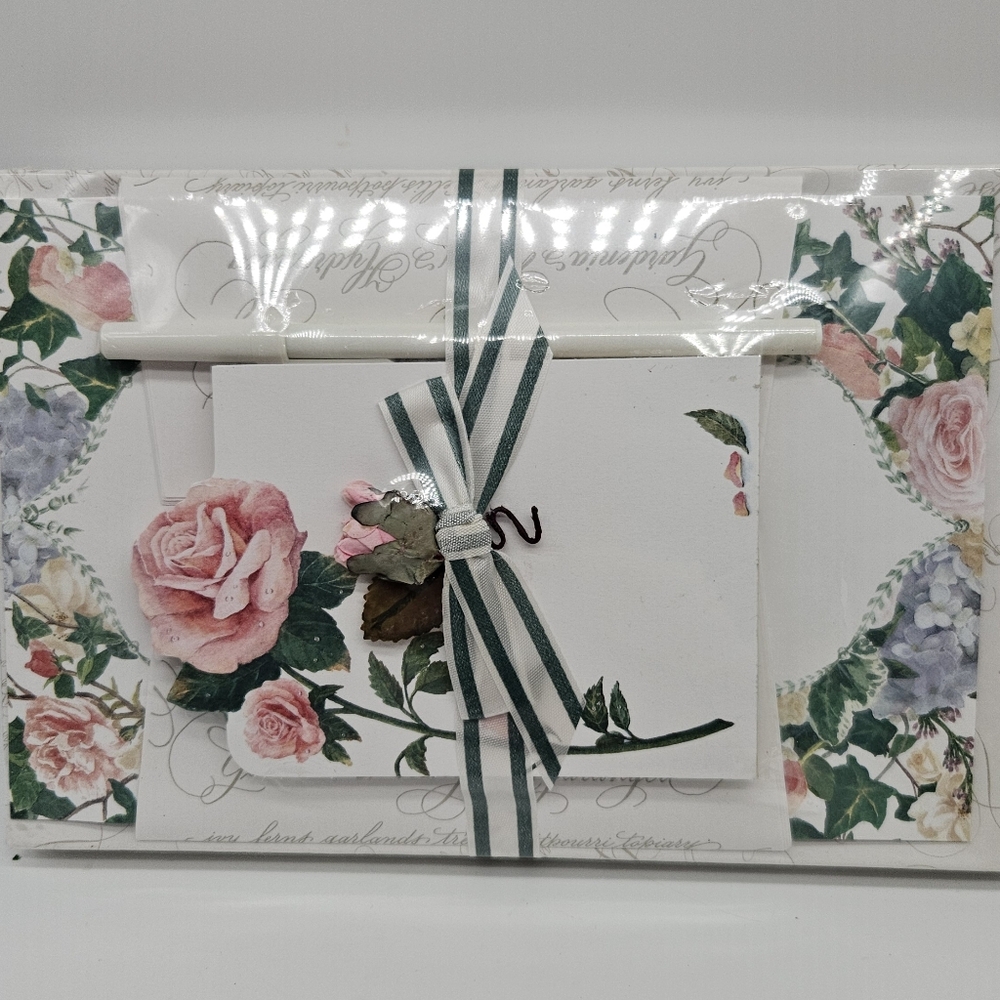 Lady Jane Ltd Camelia And Tulip Roses Notepad Set Vintage Stationery